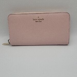 Kate Spade Pale Pink Zip-Around Leather Wallet